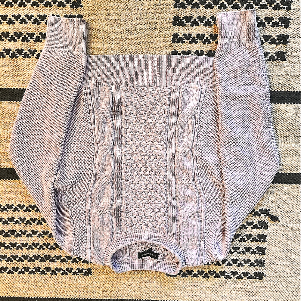 Lilac Rose Cotton Sweet Pretty Cable Knit Sweater Top Size Small - Picture 4 of 11